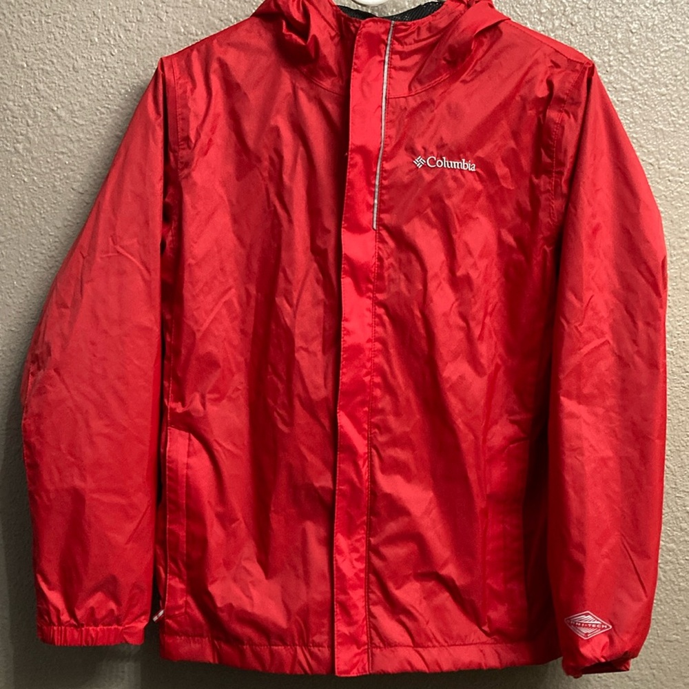 Red Waterproof Columbia Raincoat